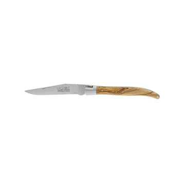 Andre Verdier Laguiole Deluxe Folding Pocket Knife 11 cm, Olive Wood Handle, Made in France