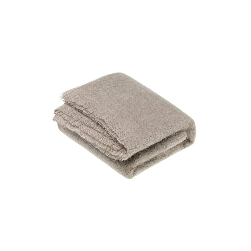 Moon Mohair Throw Blanket, Squirrel Grey, Made in UK