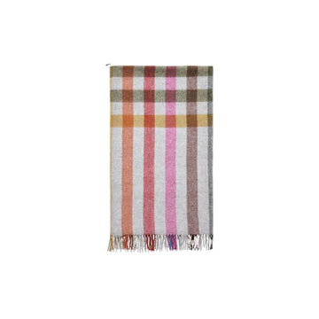 Moon Wool Plaid Throw Blanket, Pure New Wool, Henley Grey, Made in UK