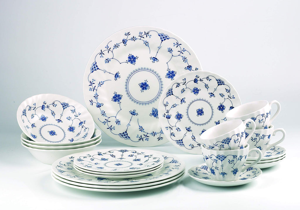 Churchill Blue Willow Plates Bowls Cups 20 Piece Dinnerware Set Made in England